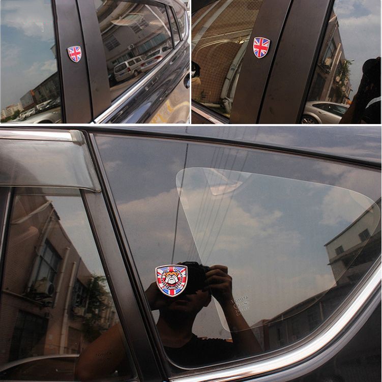 Night knight 2Pcs Stiker Emblem / Badge Mini Motif Bendera Inggris Bahan Metal untuk Kaca Jendela Mobil