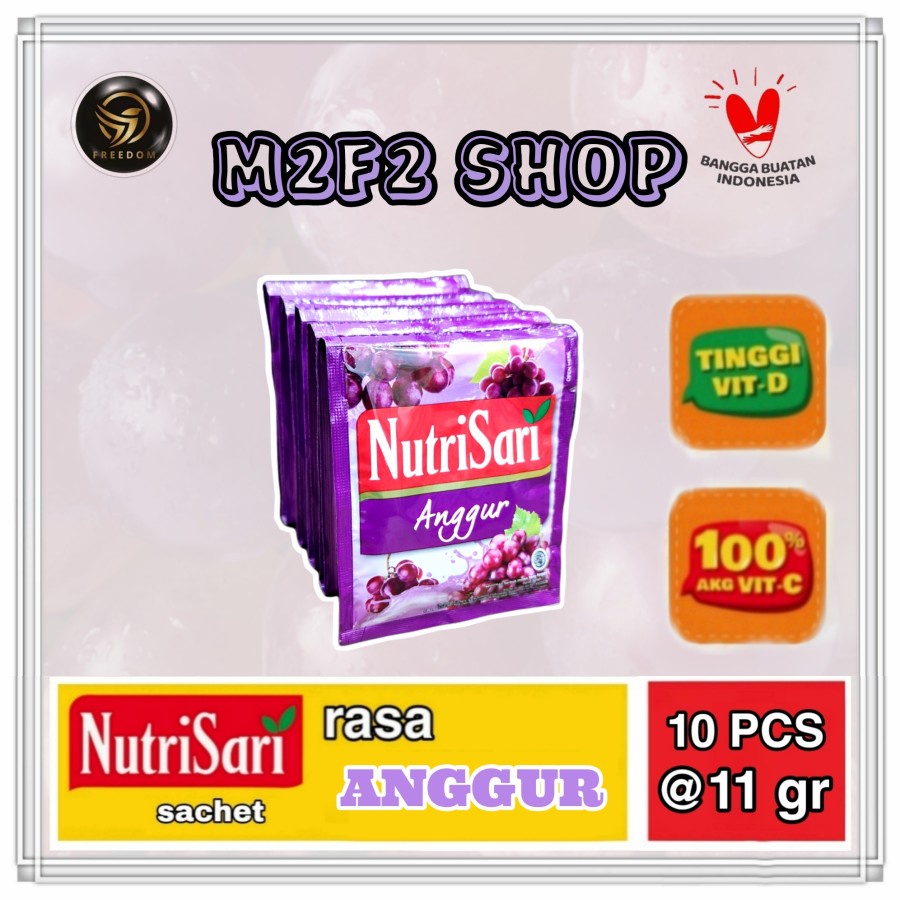 

NutriSari Minuman Serbuk Rasa Anggur Sachet - 11 gr (Kemasan Renceng)