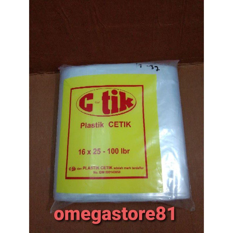 plastik klip tebal plastik ziplock cetik ctik bening / transparan ukuran 16x25cm 1pack (100 lembar)