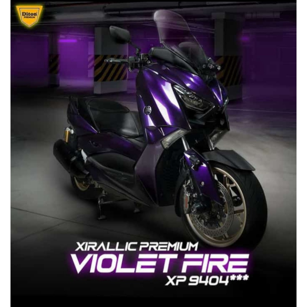 Cat Pilox Semprot Diton Premium XP 9404 Xirallic Violet Fire 400cc Warna Ungu Jingga Sepeda Motor Mobil Velg Mesin Bodi