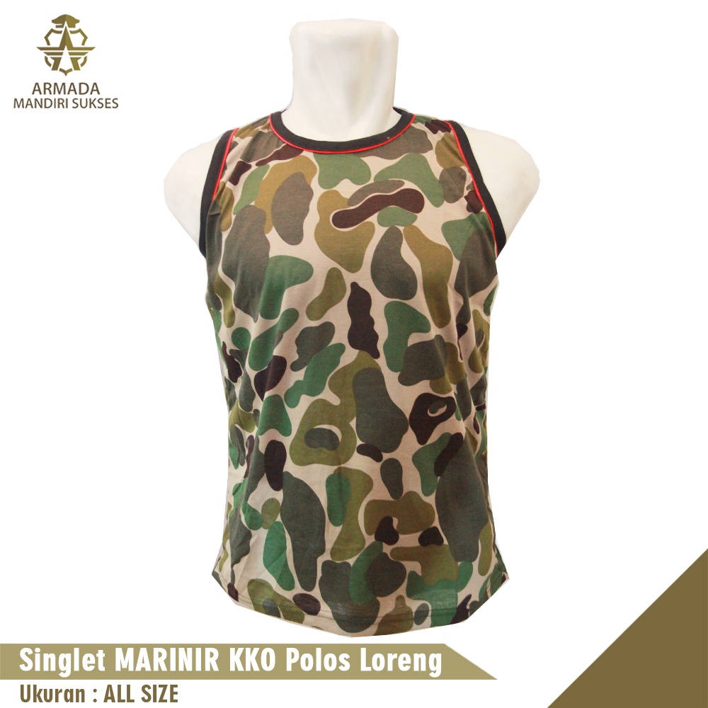 Kaos Singlet Loreng Marinir KKO - Kaos Dalam Loreng