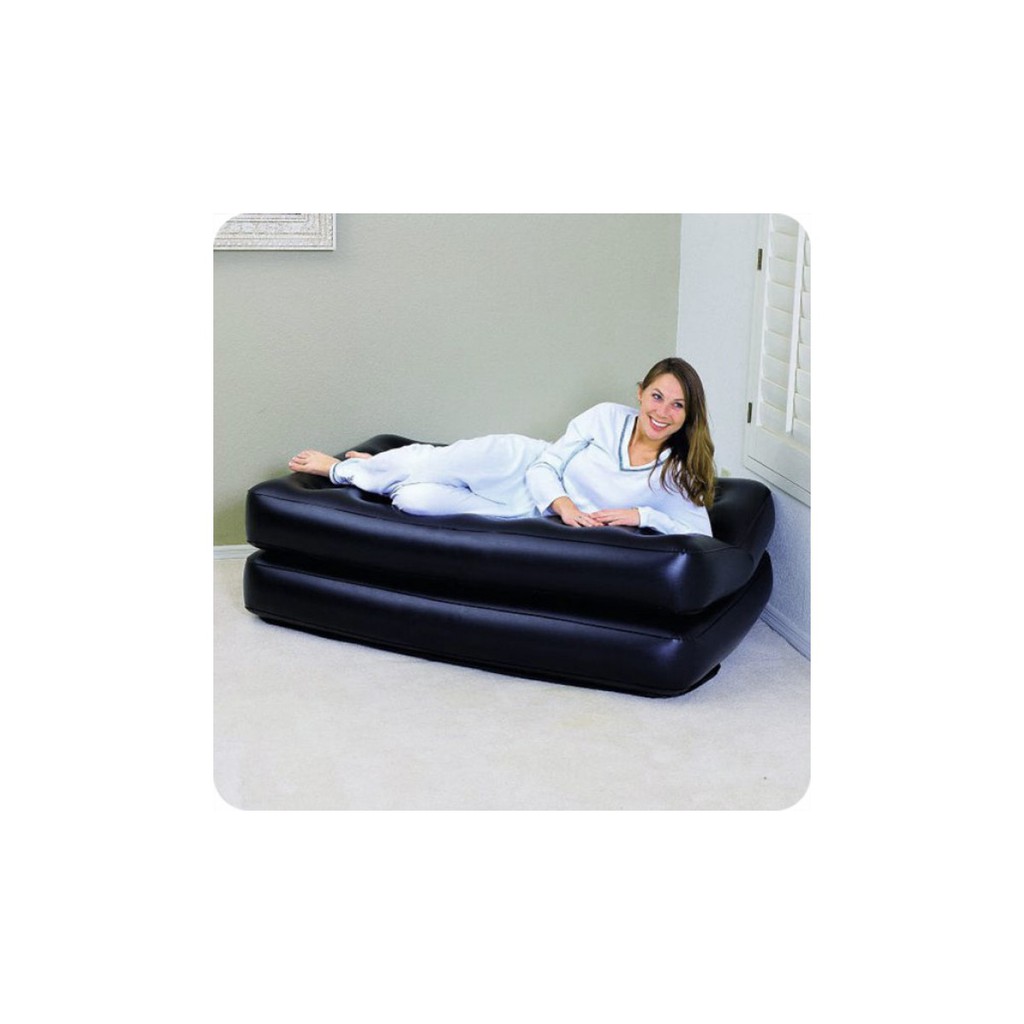 BESTWAY #75056 SOFA ANGIN DOUBLE HITAM DAPAT POMPA ANGIN LISTRIK