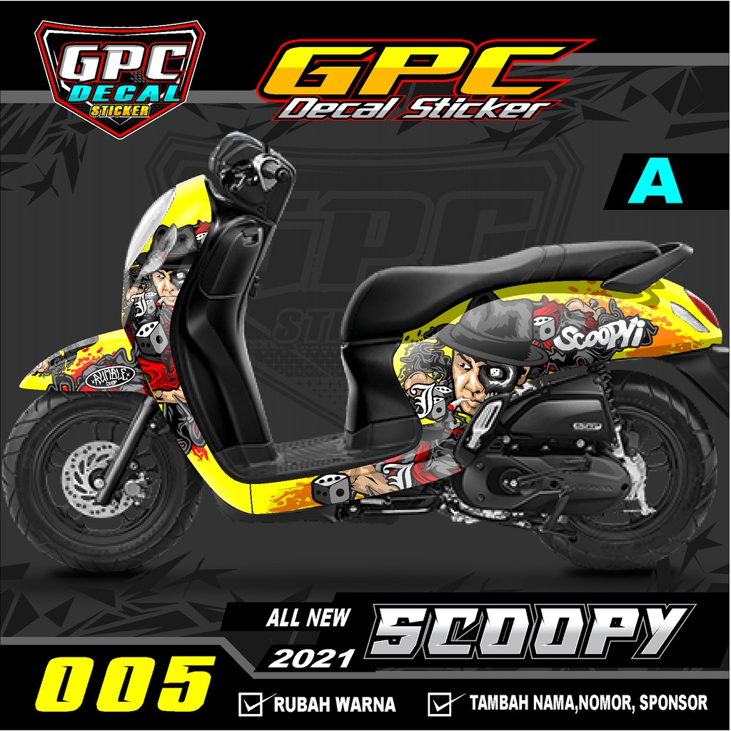 Decal Sticker All New Scoopy 2021-005 Design Jerinx Skull Dekal Stiker Striping Fullbody Motor Honda