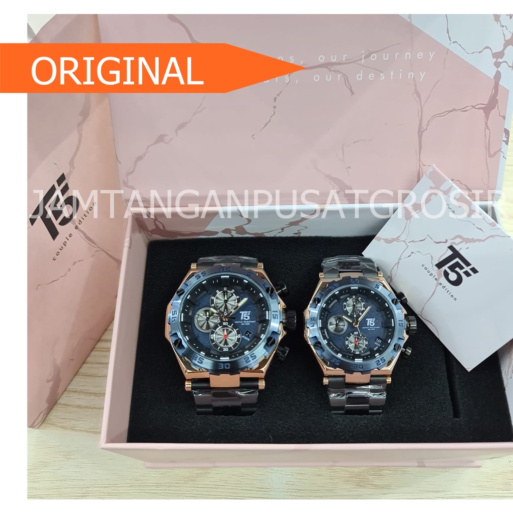 termurah new couple Jam Tangan Pria T5 H 3847G/L 3847  Original Rubber Watch Chrono Stopwatch terlar
