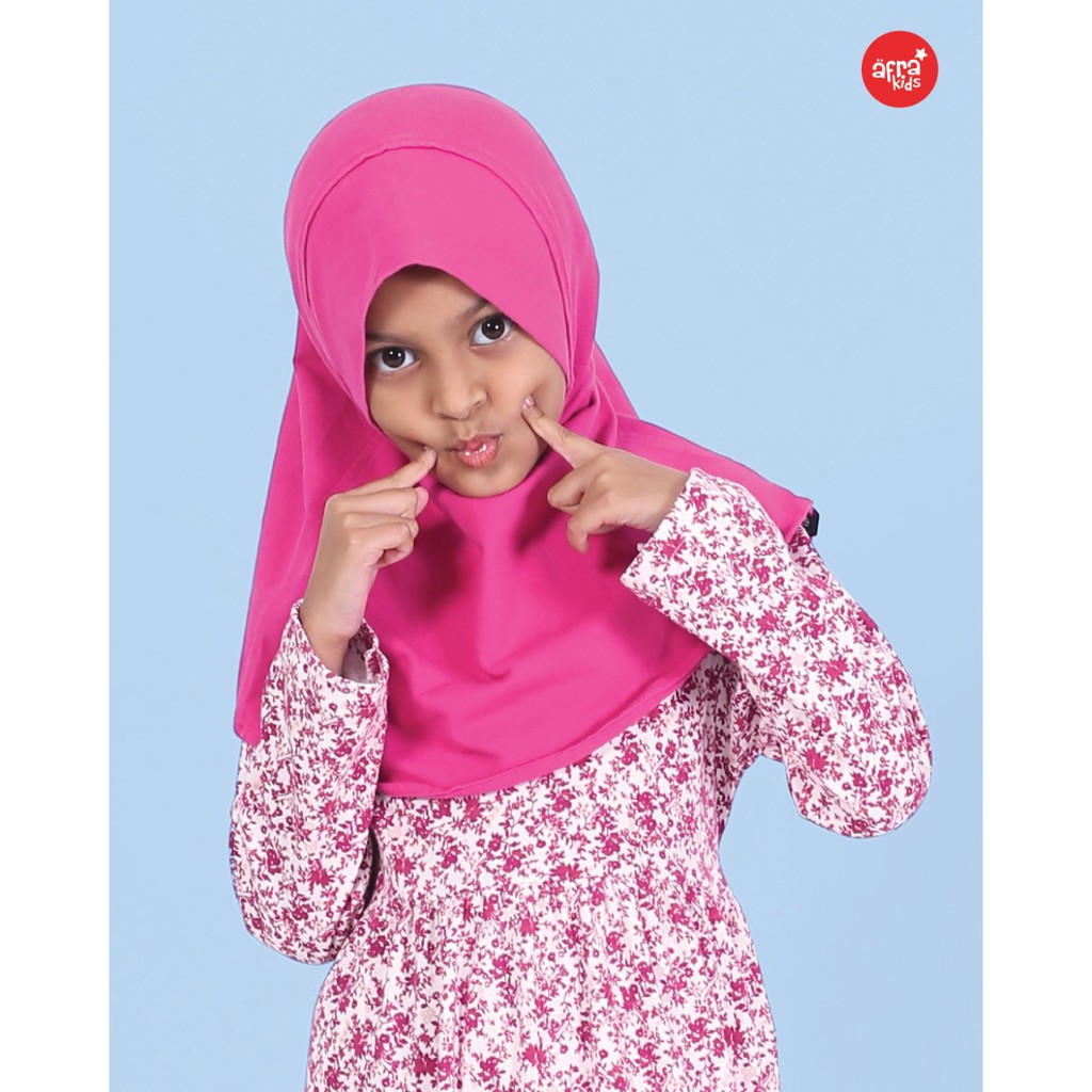 Gamis Anak Afrakids GA009 Motif Bunga Warna Pink Tua