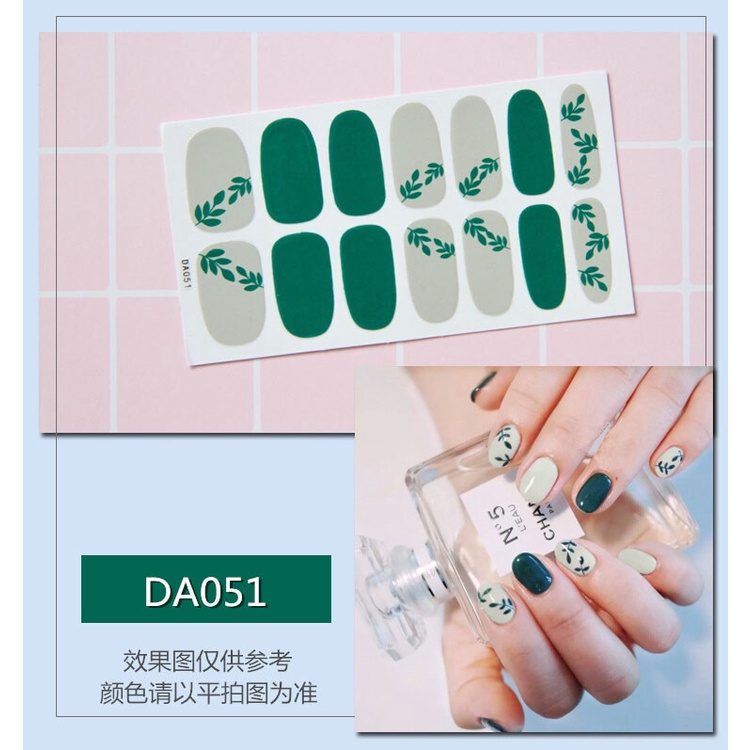 DA 14Pcs/Set Stiker Kuku Desain Bermotif High End Berlian Mutiara Permata Warna-Warni Untuk Tempel Tahan Air Tahan Lama Menicure Stickers Korea Self Adhesive Fashion Sticker kuku Full Aksesoris Dapat Kupas Mudah Digunakan Dan Dilepas Anti Air Nail Art