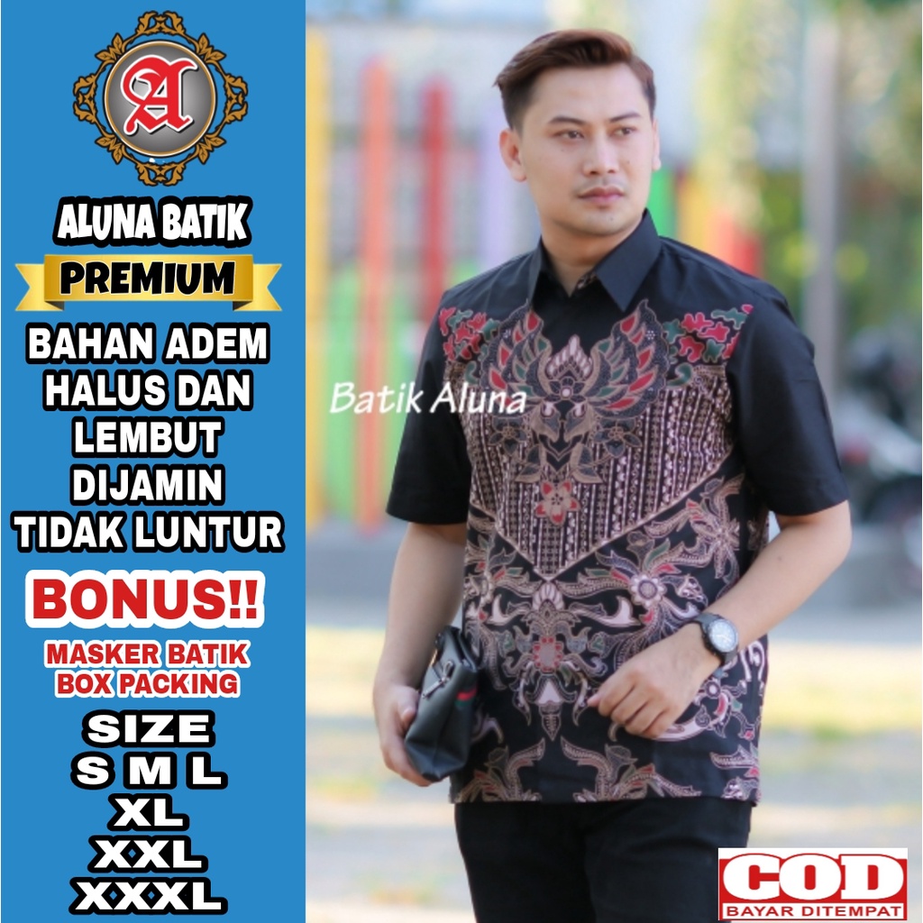 Baju Batik Pria Premium Lengan Pendek Full Furing Batik Solo Pekalongan Dewasa Batik Slimfit Batik A