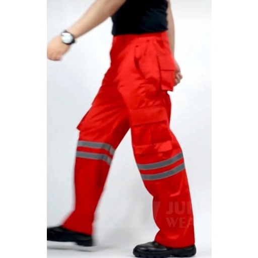 CELANA SAFETY MERAH BIRU ORANYE DONGKER ABU HITAM SCOTLIGT DOBLE