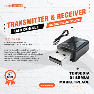 2 in 1 USB Dongle HiFi Audio Bluetooth Transmitter & Receiver - Black