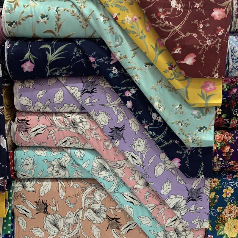 Kain Katun Rayon Motif 1 Lebar 115cm Per 0 5m Shopee Indonesia