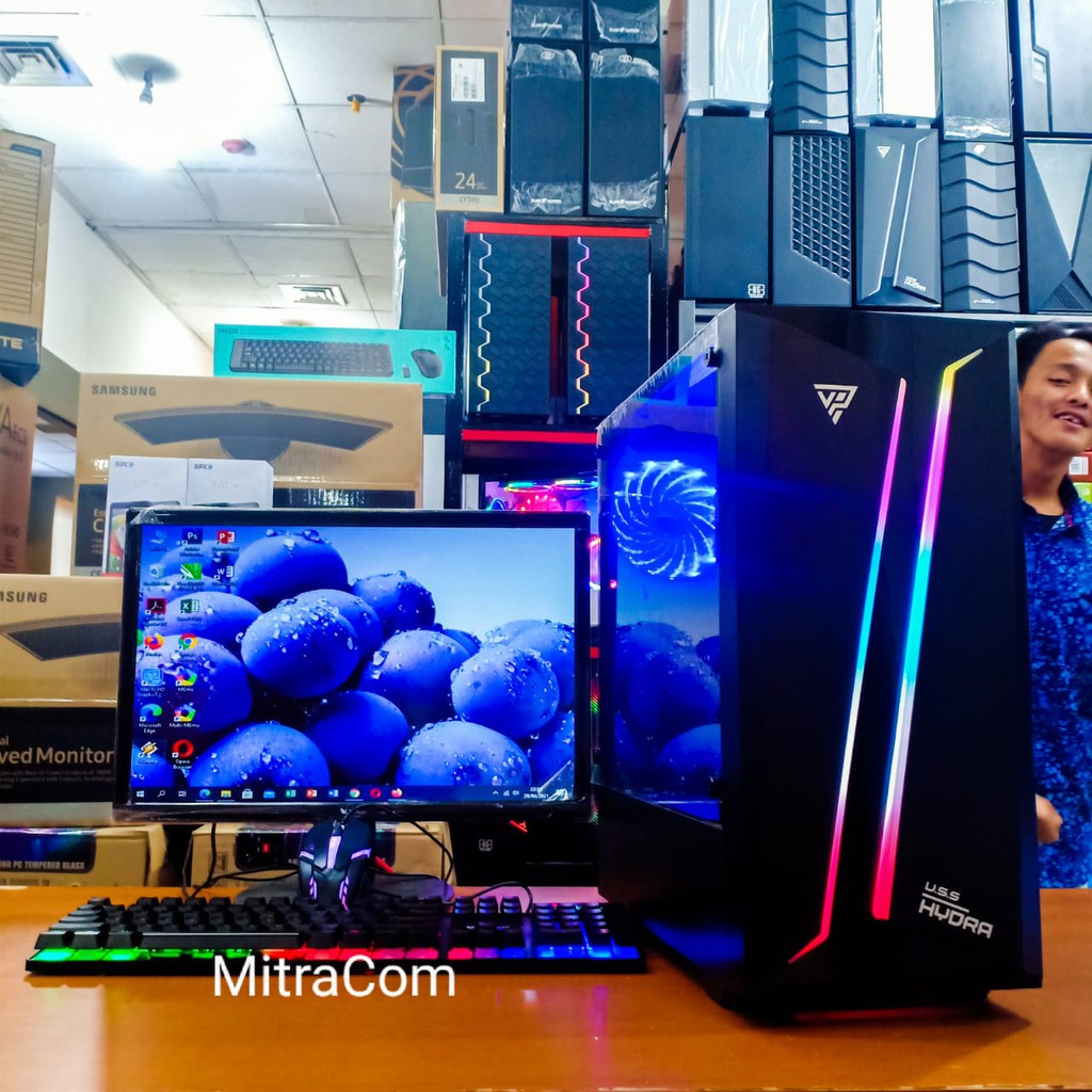PC GAMING EDITING CORE I7 WITH MONITOR 19 INCH LENGKAP SIAP PAKAI