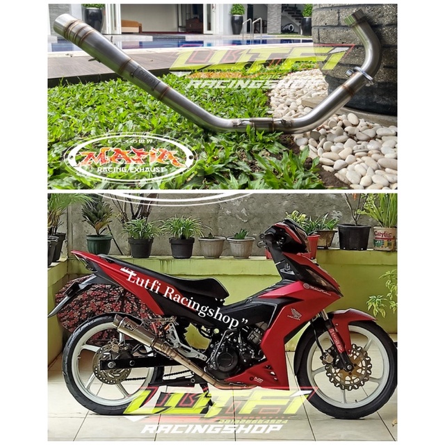 Leher header pipa knalpot header sonic 150r cc model underbone header roadrace