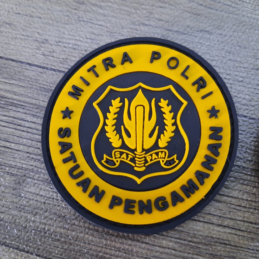 Patch Rubber Logo Mitra Polisi / MP / Security / Satpam Terbaru