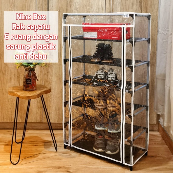 Rak Sepatu Keren COD Lipat Transparan karakter terbaru serbaguna T8Z4 SHOE RACK MURAH anti debu port