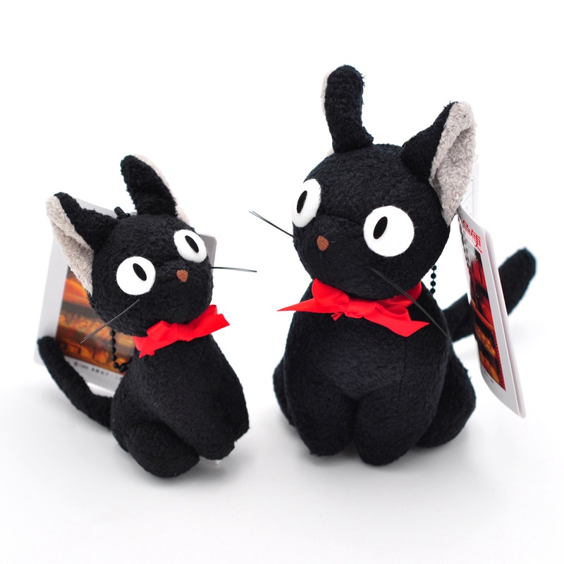 Gantungan Kunci Boneka Kucing Ghibli Hayao Miyazaki Kiki Jiji Bahan Plush Warna Hitam