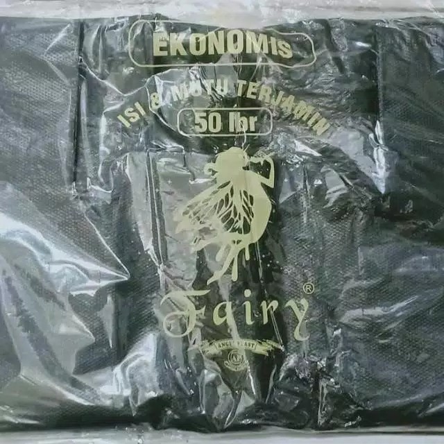 Kantong Plastik Kresek Ekonomis Hitam Embos 35 X 50 Cm Isi 50lembr