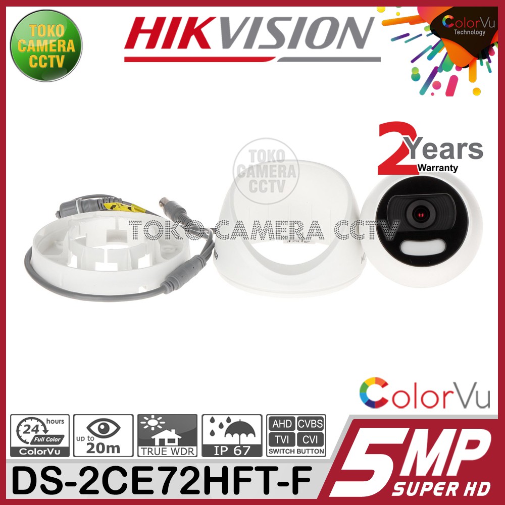 KAMERA CCTV INDOOR 5MP COLORVU HIKVISION   DS-2CE72HFT-F