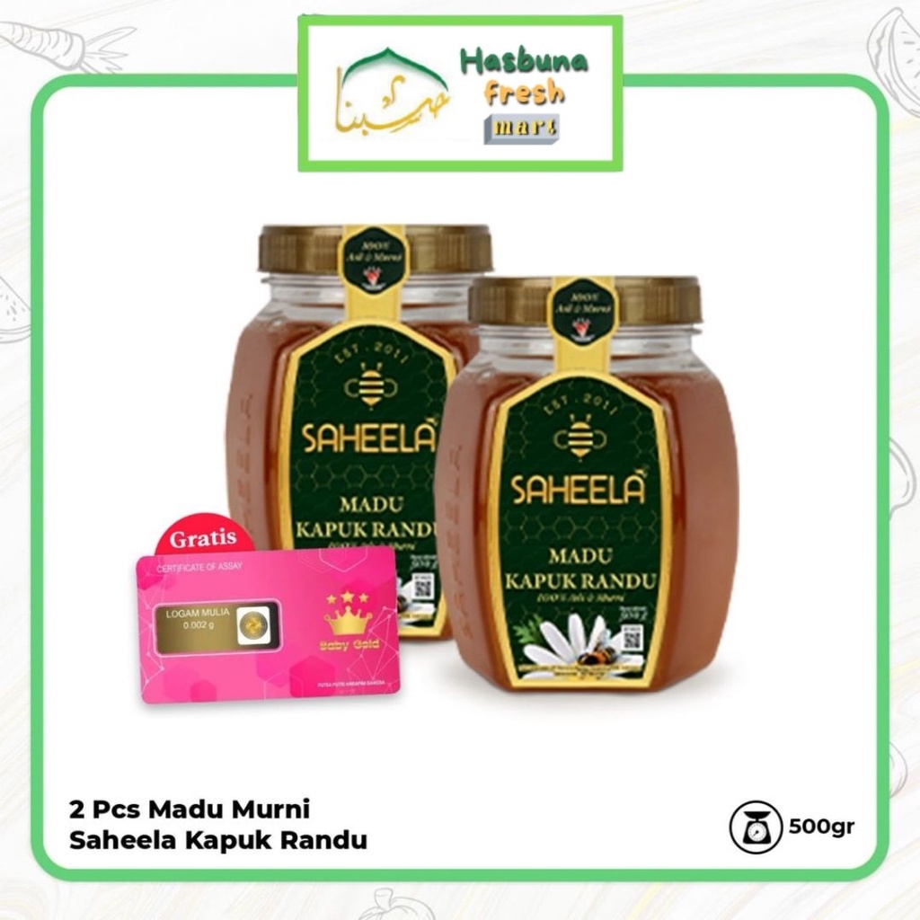 

Madu Saheela Kapuk Randu 500gr 2 Botol [Paket Tenang] BPOM | Madu Asli Raw Honey 100 % Quality Royaldate
