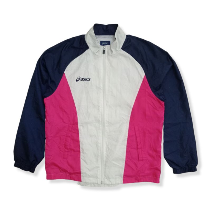 Jaket windbreaker asics colour blocks second