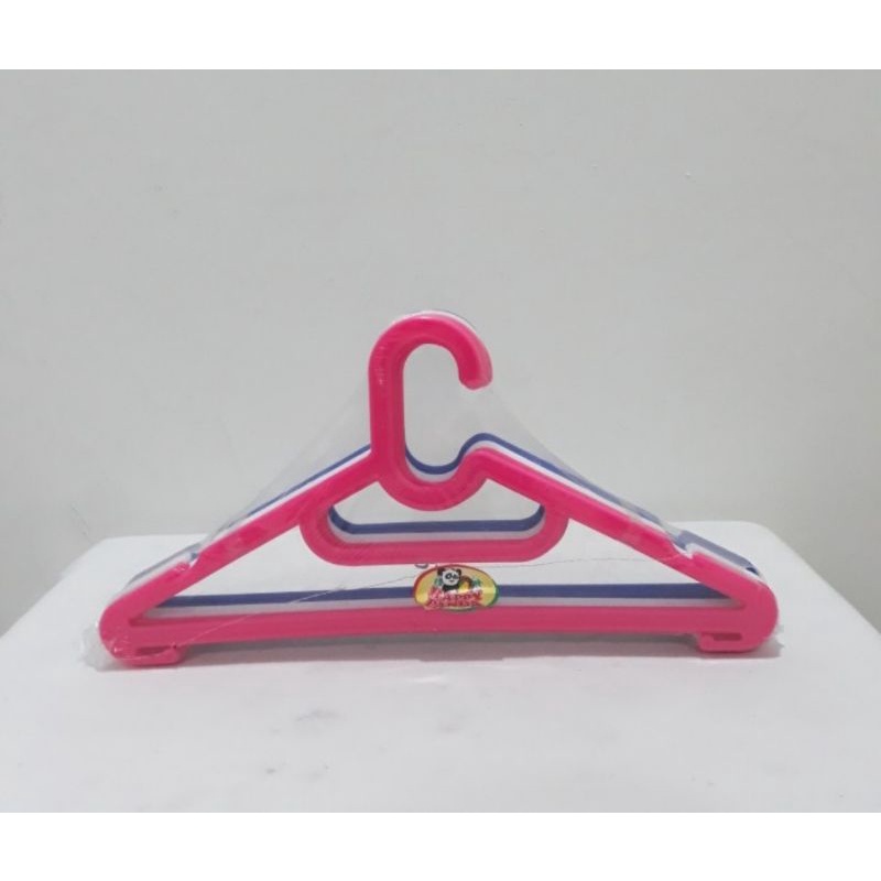 Gantungan Baju Plastik /Hanger Warna happy Panda(12 Pcs)