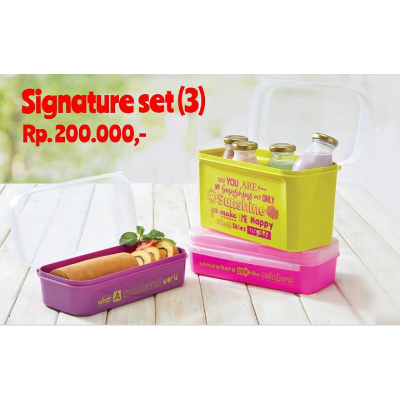 Signature set tupperware (3) / tempat penyimpanan serbaguna