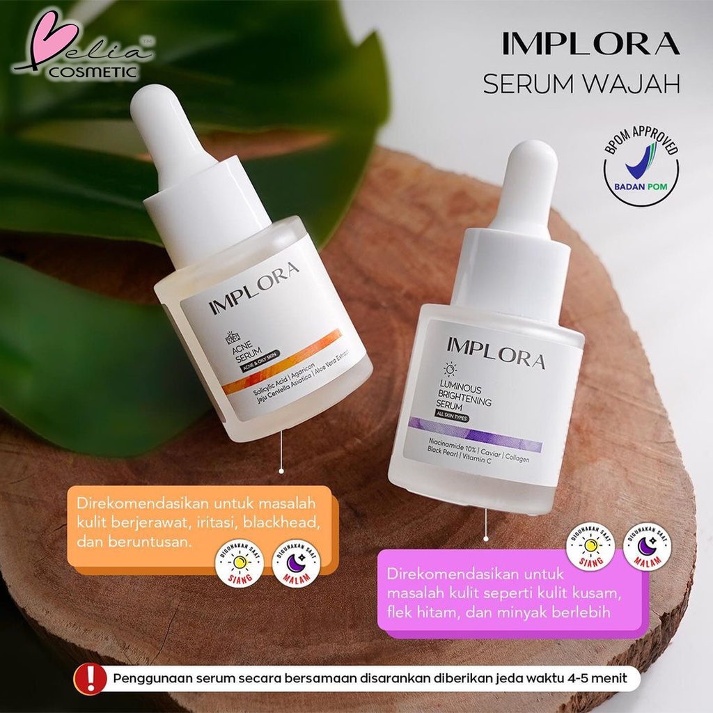 ❤ BELIA ❤ IMPLORA Face Serum | 24K Gold | Hydrating | Acne | Brightening | Peeling | Midnight |Whitening MilkyAmpoule Serum | sunscreen sun shield block tabir surya SPF