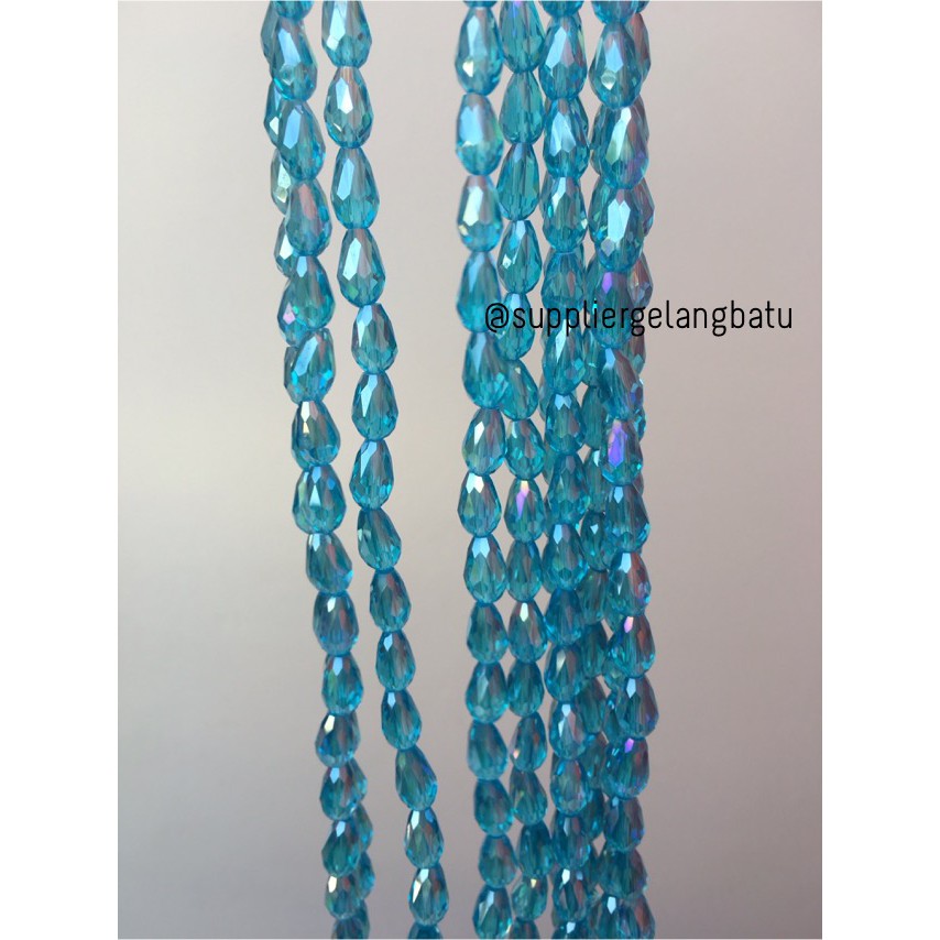 kristal Tetes ceko 13mm x 8mm LIGHT BLUE beads crystal acrillic BEAD aksesoris supplier bahan craft