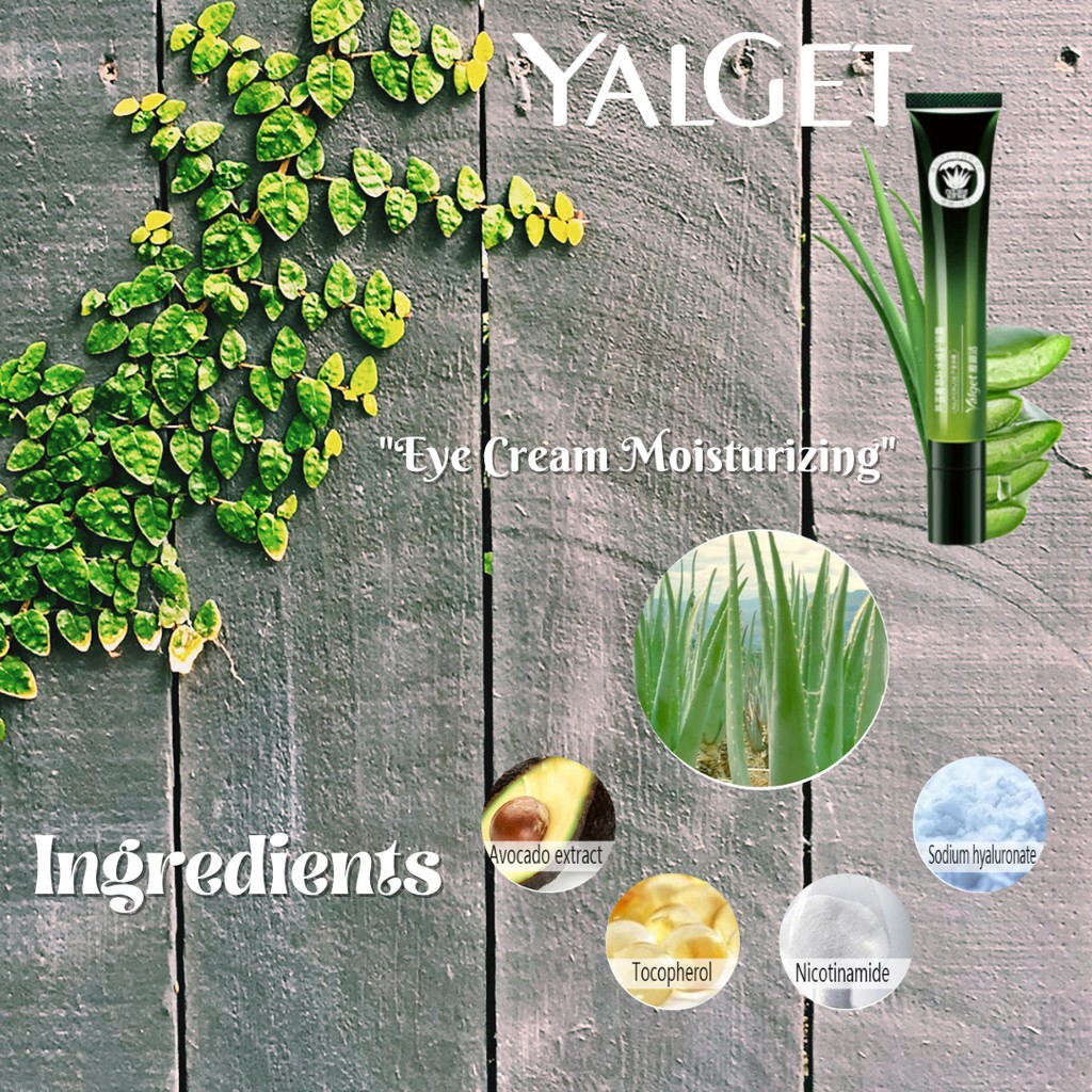 YALGET Aloe Essence Eye Cream Hydrating Repairing Reduce Dark Eye Bags Fine Lines Eye Care 20g