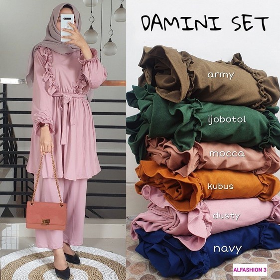 SETELAN SET TUNIK DAMINI 04 | SETELAN WANITA SIMPLE