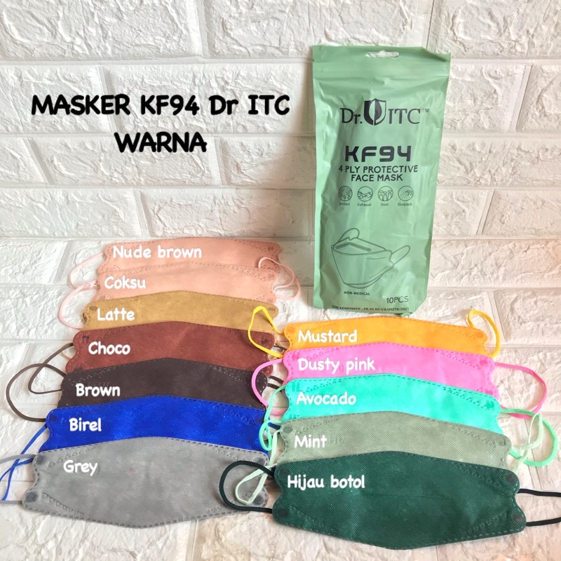 MASKER KF94 DR.ITC EMBOS MIX WARNA 1PACK 10PCS TERMURAH / MASKER 4PLY DR ITC ADA EMBOSS