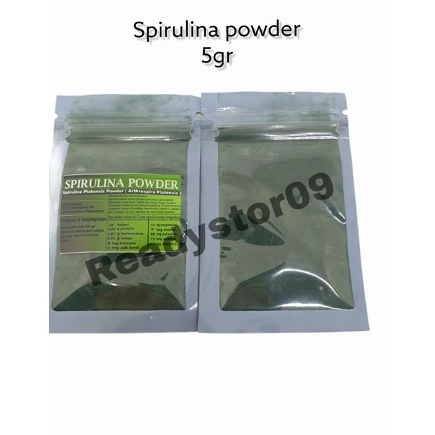 Spirulina Powder Bubuk Platensis Isi Berat Bersih 5 Gram 5gr 5gram murah