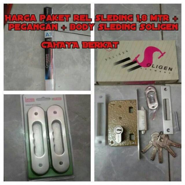 Paket rel sleding pintu komplit