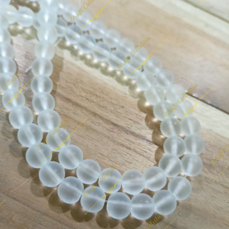 Beads Ice / Mutiara Ice 8mm 1/2string (±21butir)