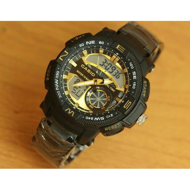 JAM TANGAN PRIA CASIO EDIFICE RACING F1 EFA133 BLACK GOLD SUPER