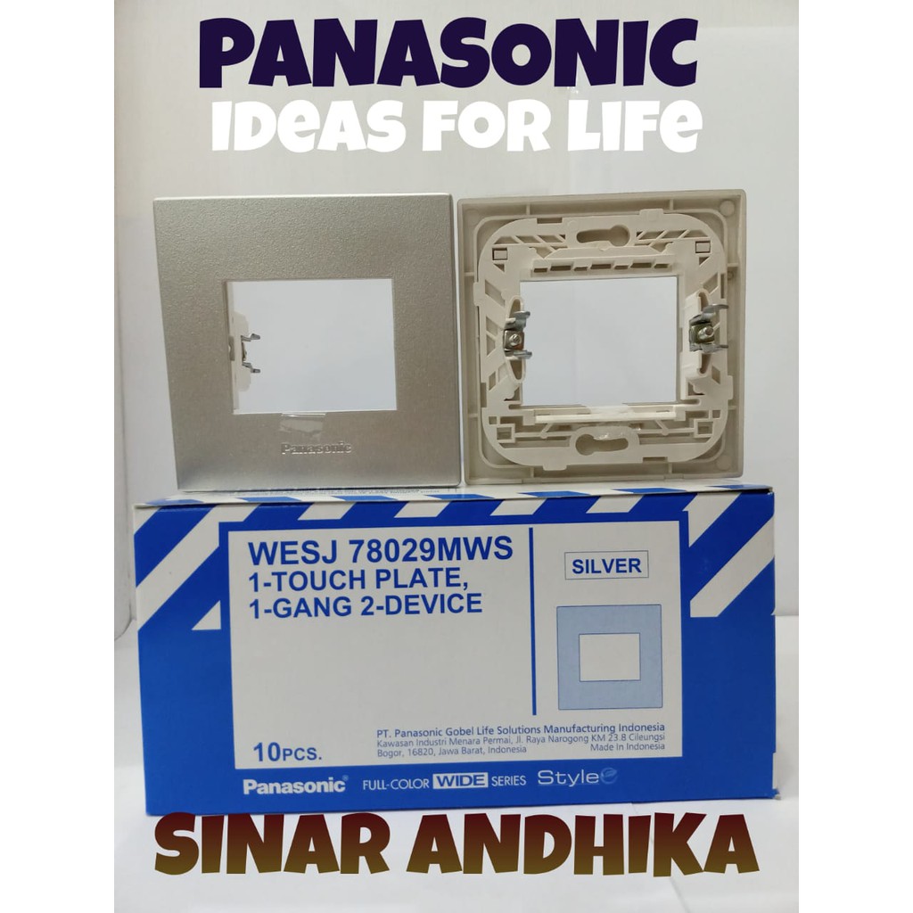 FRAME SAKLAR 1 GANG 2 DEVICE SILVER STYLE E PANASONIC WESJ 78029MWS