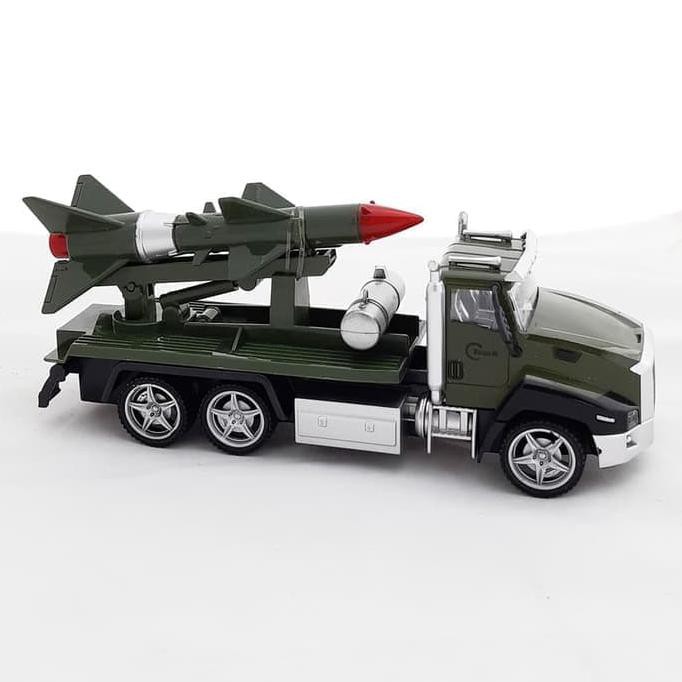 Mainan Anak - Die Cast Metal Military Series Mobil Tentara Rudal Roket