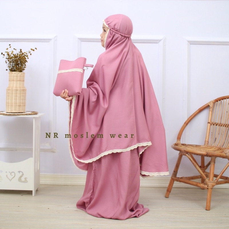 MUKENA ANAK , MUKENA ANAK RAYON POLOS , MUKENA SEKOLAH