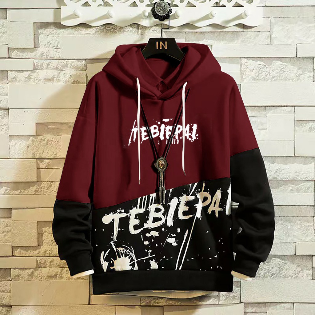 Hoodie Pria / Hodie Pria  / Jaket Pria / Sweater Hoodie Tebiepai Bahan Fleece UK L-XL