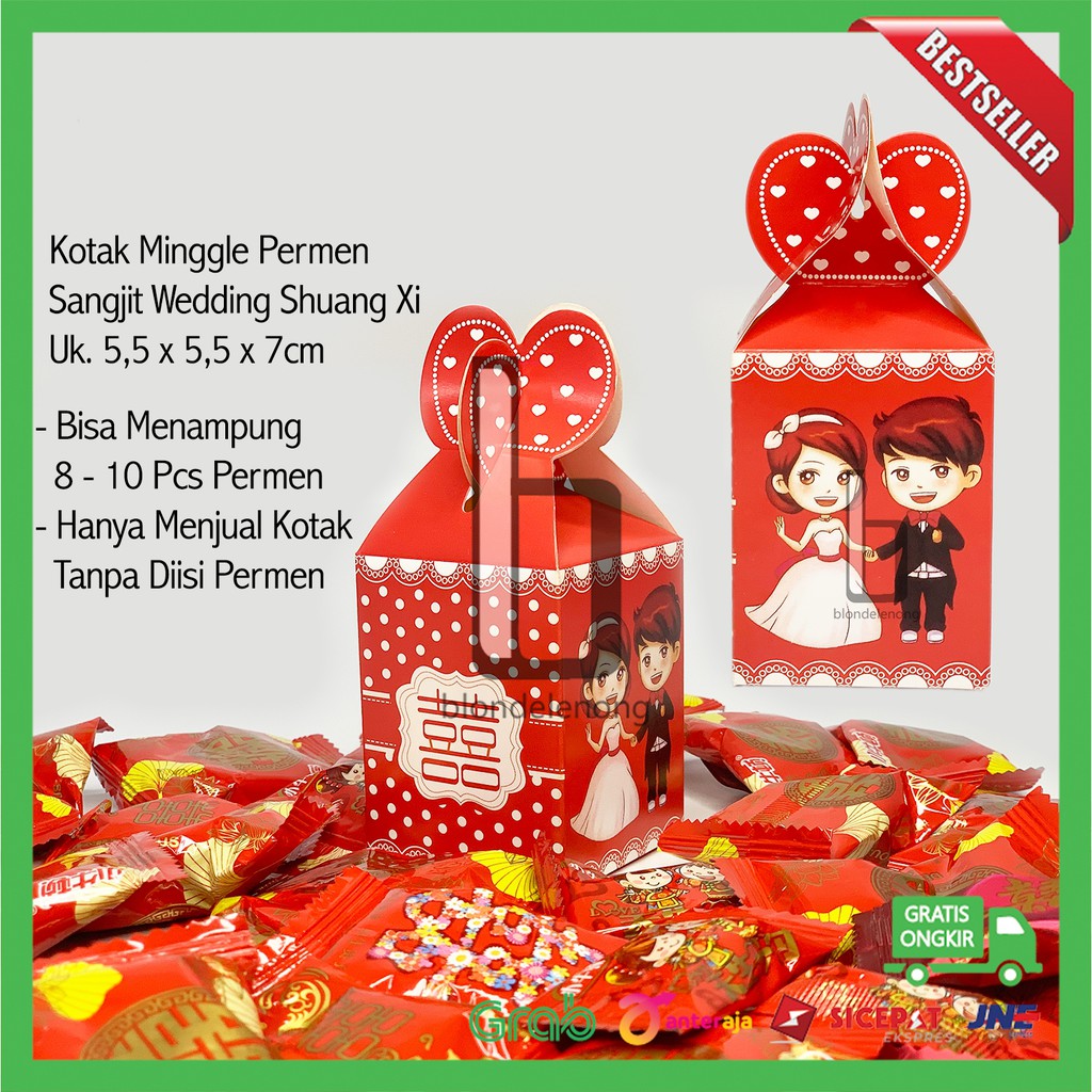 

Kotak Paperbag Tempat Mingle Candy Box Permen Sangjit Wedding Pernikahan Hantaran Shuang Xuang Xi