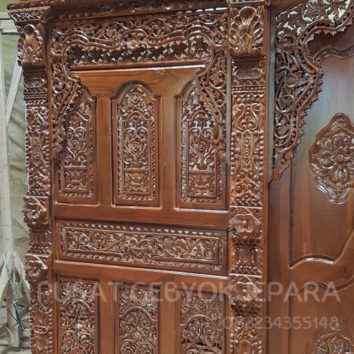 gebyok dekorasi pelaminan OVJ ukuran 3,5m