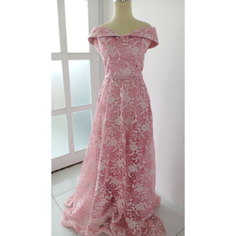 [GRATIS ONGKIR] GAUN DUSTY PINK 31 / GAUN PESTA PRELOVED / GAUN PESTA BEKAS