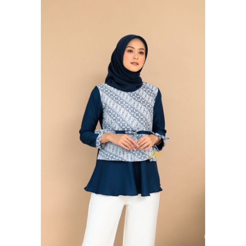 tey-17 Batik wanita ASJ SA HRB026 Kenongo Kemeja Tosca Pendek-2