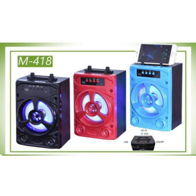 Speaker Bluetooth Wiriless M-418 / M408 Portablet LED Stand Hp Speaker BT