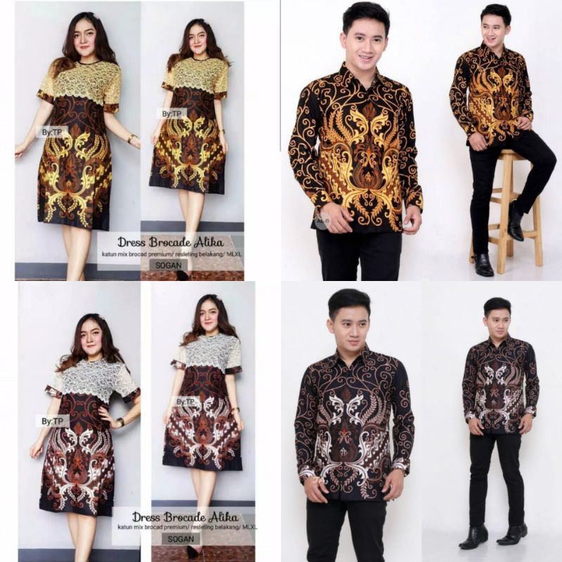 DRESS BROKAT ALIKA COUPLE TERSEDIA UKURAN S, M, L, XL, XXL, & XXXL LD 120CM JUMBO