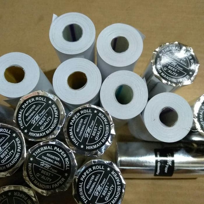 

Langsung Order Kertas printer bluetooth ukuran 57x30 hasil print hitam dan jelas Berkualitas