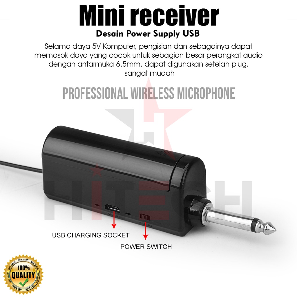 MIC2 Wireless Microphone Dual Karaoke Mic with Receiver System BLACK