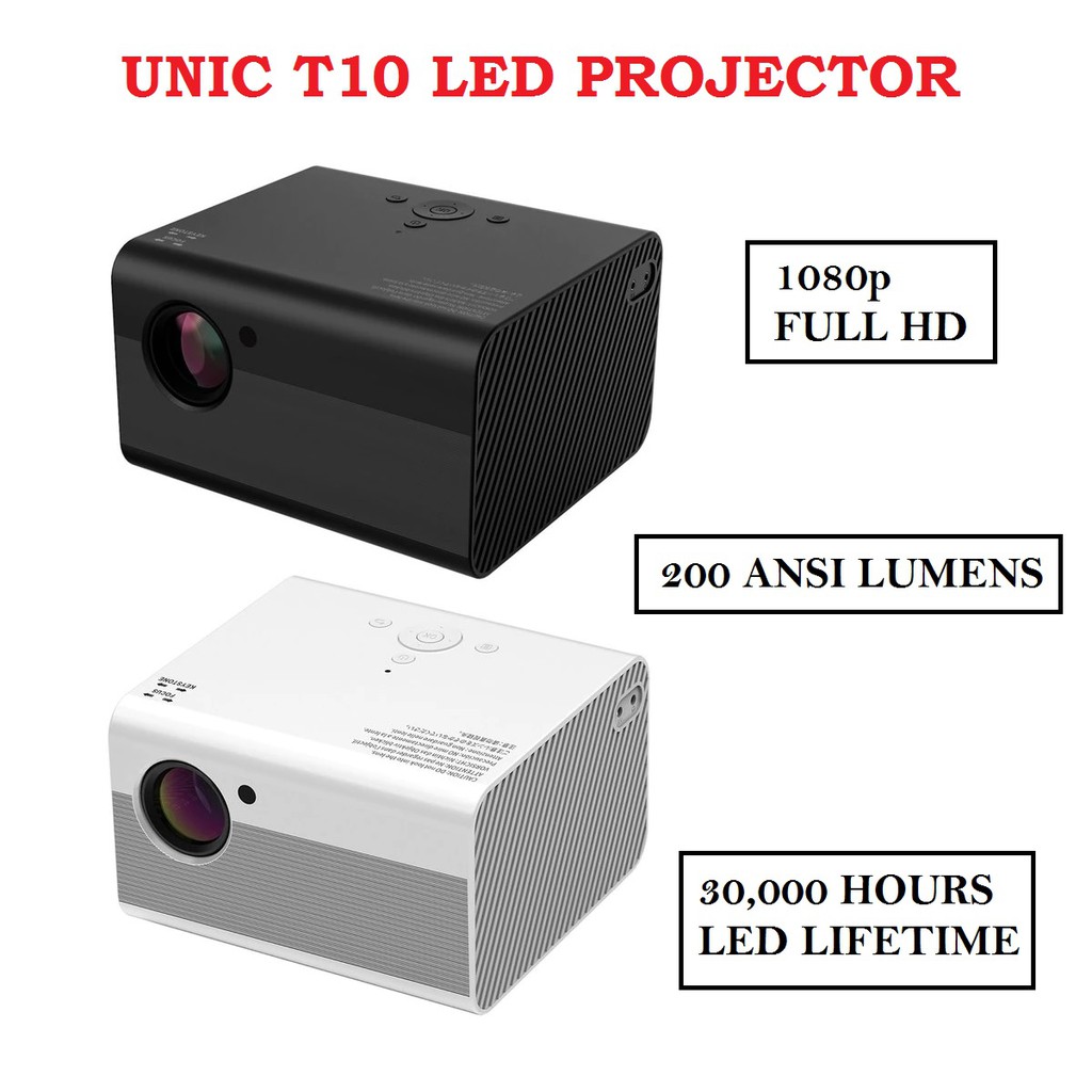 UNIC T10 Basic - 1080P Full HD LED Projector - 200ANSI Lumens