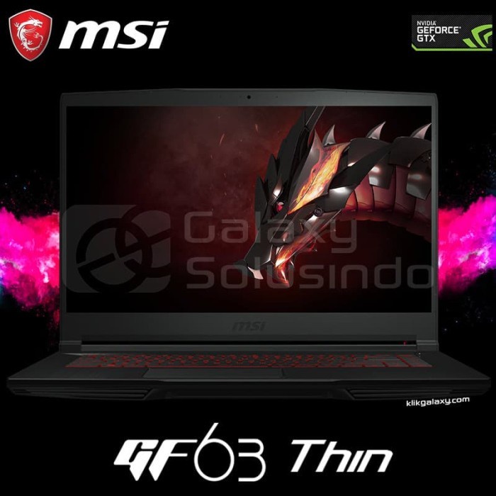 MSI GF63 10SCSR 1627ID i5-10500H, GTX1650Ti, 512GB SSD Gaming Notebook