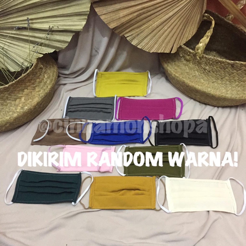 MASKER KAIN TALI KARET EARLOOP TELINGA / MASKER HIJAB NON MEDIS 2 LAPIS