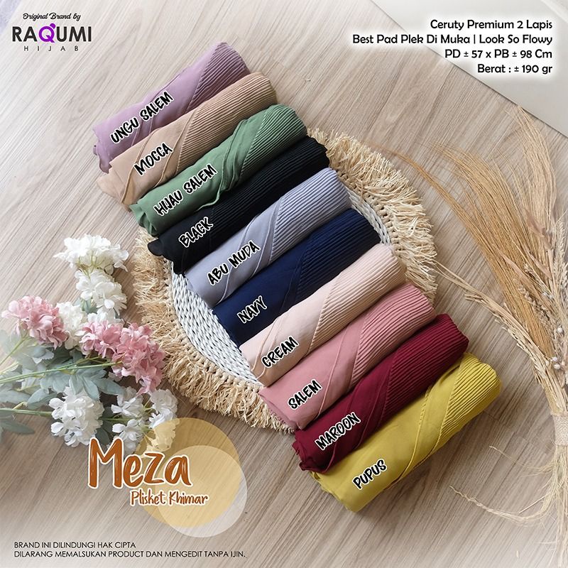 MEZA PLISKET KHIMAR RAQUMI ORIGINAL | CERUTY PLISKET | KHIMAR SALEM | NEW RAQUMI KHIMAR